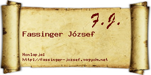 Fassinger József névjegykártya